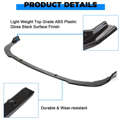 Solid Spare Front Bumper Lip Fit 2018-2020 Toyota Camry SE/XSE Glossy Black