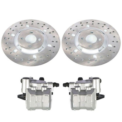 Solid Spare Front Brake Calipers & Disc Rotors For Yamaha Big Bear 400 YFM400F 4x4 2000-2006