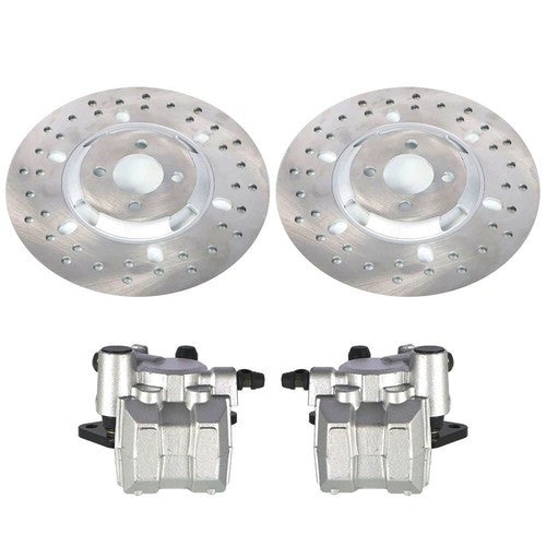 Solid Spare Front Brake Calipers & Disc Rotors For Yamaha Big Bear 400 YFM400F 4x4 2000-2006