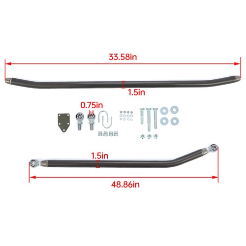 Solid Spare Heavy Duty Crossover Steering Kit for Jeep Cherokee XJ 1984-2001 Grey
