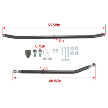 Solid Spare Heavy Duty Crossover Steering Kit for Jeep Cherokee XJ 1984-2001 Grey