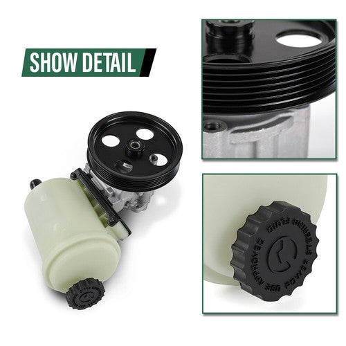 Solid Spare Power Steering Pump w/ Pulley & Reservoir Fit For 2009-2010 Dodge Ram 1500