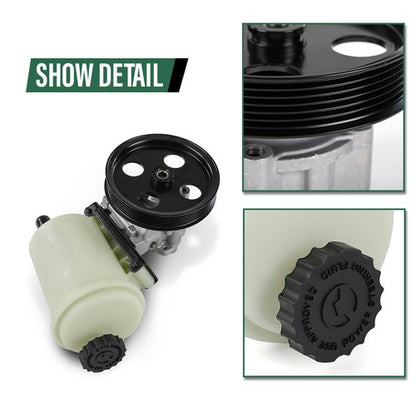 Solid Spare Power Steering Pump w/ Pulley & Reservoir Fit For 2009-2010 Dodge Ram 1500