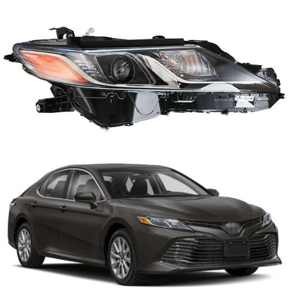 Solid Spare Black Housing Headlight Lamp Passenger RH Side For Toyota Camry L/Le/Se 2018-19