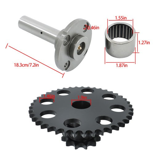 Solid Spare Chain Drive Cluster Sprocket Set D76529 D64175 Fits Case Skid Steer 1845