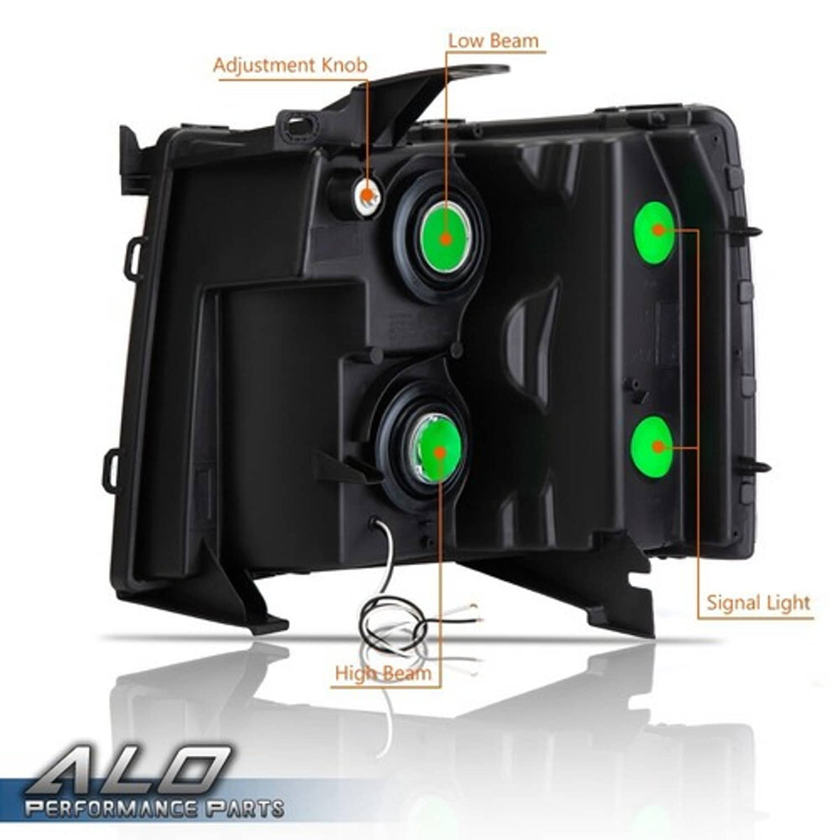 Solid Spare Fit For 2007-2014 Chevy Silverado LED DRL Strip Clear Black Headlights Headlamps