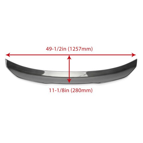 Solid Spare Rear Trunk Spoiler For 2014-2024 Infiniti Q50 Carbon Fiber Painted PSM STYLE