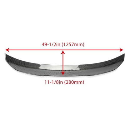 Solid Spare Rear Trunk Spoiler For 2014-2024 Infiniti Q50 Carbon Fiber Painted PSM STYLE