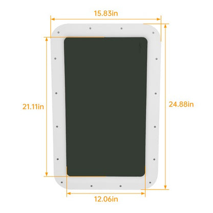 Solid Spare 15" x24" White RV Window Entry Door Tinted Glass For Universal RV Trailer Camper