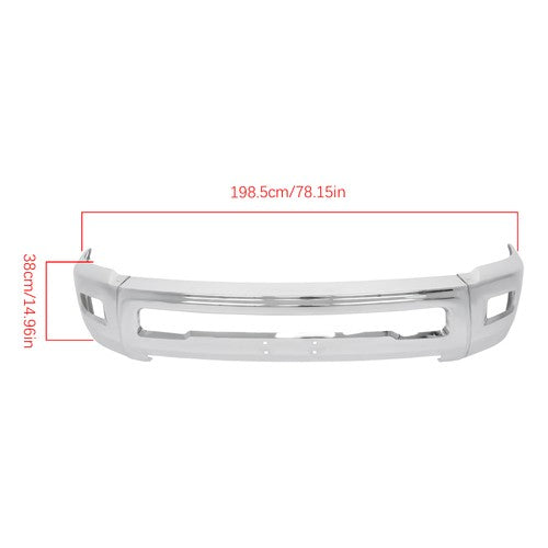 Solid Spare For Dodge RAM 2500 3500 2010-2018 Split-type Front Bumper W/o Sensor Hole Chrome