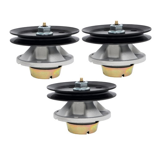 Solid Spare AM121342 AM115720 AM116065 3x Spindle Assembly w/Pulley For John Deere AM115528