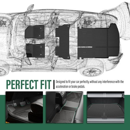 Solid Spare Fit For 24-26 Chevy Trax Buick Envista TPE Floor Mats Backrest Trunk Cargo Liner