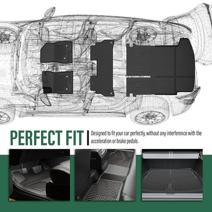 Solid Spare Fit For 24-26 Chevy Trax Buick Envista TPE Floor Mats Backrest Trunk Cargo Liner