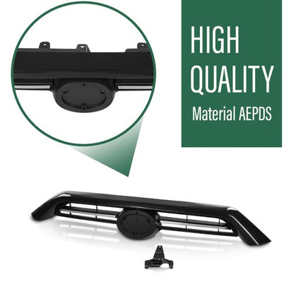 Solid Spare Front Bumper Upper Grille w/ Chrome Trim Fit For 2021-2024 Toyota 4Runner