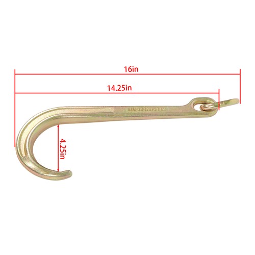 Solid Spare 2 Pack 15 Inch 5400 Lbs Working Load Limit G70 Steel Heavy Duty Towing J Hook