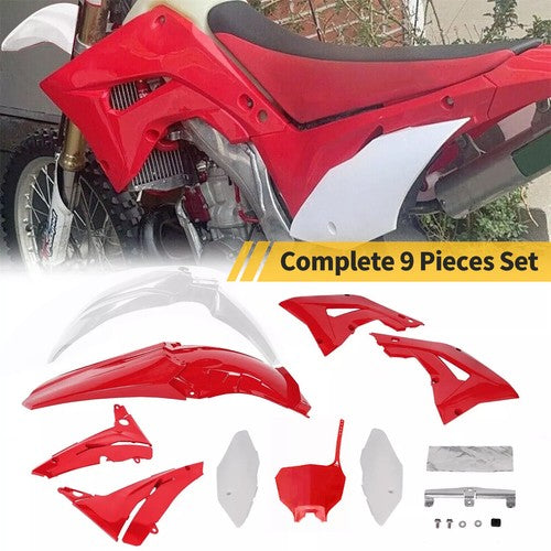 Solid Spare Restyle Plastic Kit Bodywork Fairing For 2002-2007 Honda CR125R CR250R-Red&White