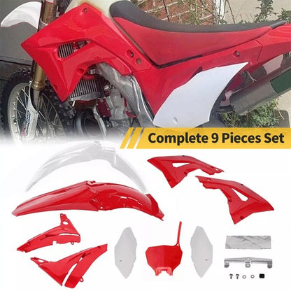 Solid Spare Restyle Plastic Kit Bodywork Fairing For 2002-2007 Honda CR125R CR250R-Red&White