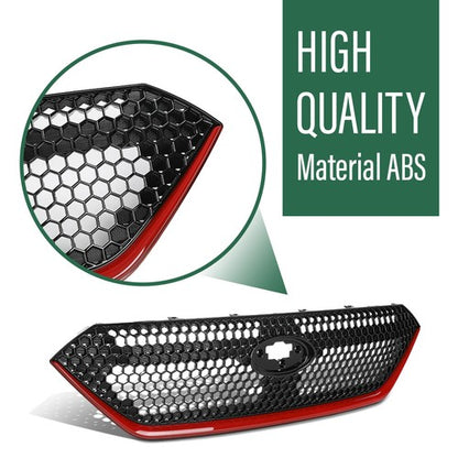 Solid Spare Fit For 2022-2024 Subaru WRX Front Bumper Grille Black & Red Grill Assembly