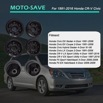 Solid Spare 6Pcs For 91-16 Honda Civic Rear Differential Arm Mounting Bushing&Support Rubber