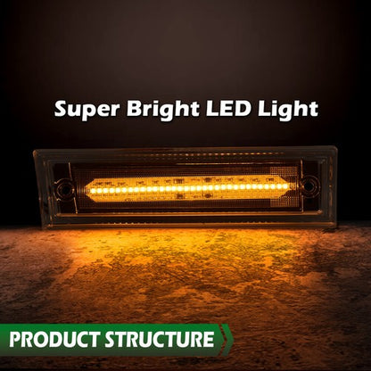 Solid Spare Front Side Marker Light Fit For 1981-1991 C10/C20/C30 GMC Clear Lens Amber LED