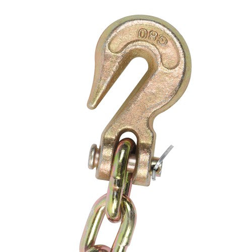 Solid Spare 4900lbs Transportation Bundle Chain Steel Gold G80 5/16in×12ft W/Clevis Hooks
