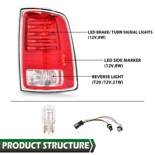 Solid Spare LED Tail Lights Fit For 2013-2018 Ram 1500 2500 3500 Rear Lamp RH Passenger Side