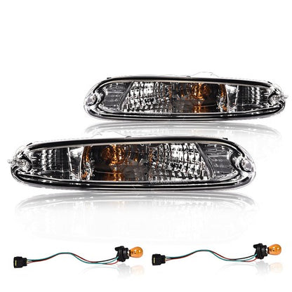 Solid Spare Fit For 1990-1997 Mazda MX-5 Miata Clear Lens Front Bumper Signal Parking Lights