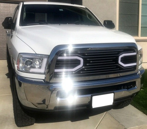 Solid Spare For 10-18 Dodge Ram 2500 3500 Big Horn Chrome Grille &Replacement Shell & Lights