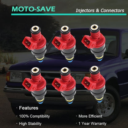 Solid Spare 0280150931 For 1993-1996 Ford Ranger 4.0L V6 Set of 6 Upgrade Fuel Injectors