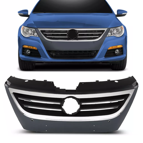 For 2009-2012 VW Volkswagen Passat CC Front Bumper Upper Grille Black Chrome