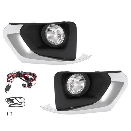 Solid Spare For 18-21 Chevy Traverse Driver/LH+Passenger/RH Fog Lights+Bezel+Harness+Switch