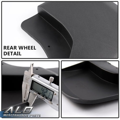 Solid Spare Fit For 2014-2018 Chevy Silverado 1500 Molded Rear Mud Flaps Splash Guards Black