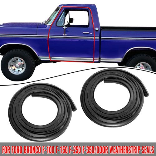 Solid Spare Rubber Door Seals Weatherstrip Pair Set Truck for 73-79 Ford F100 F150 F250 F350