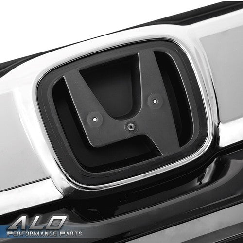 Solid Spare Fit For 2019-2021 Honda HRV HR-V Black Front Bumper Grille Grill w/ Chrome Trim