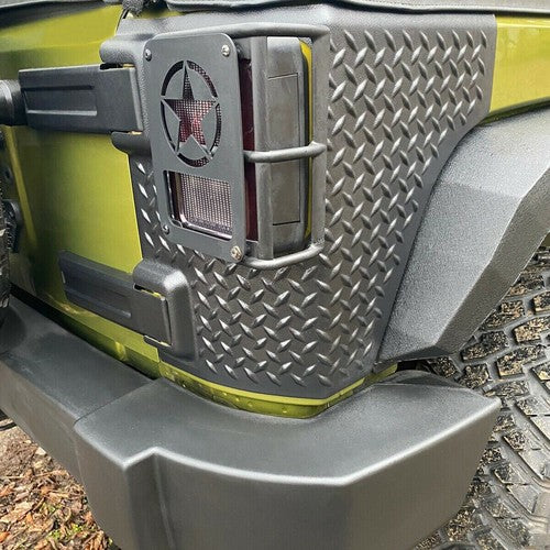 Solid Spare Rear Corner Guards Body Armor Kit Tail light Cover for Jeep Wrangler JK 07-18