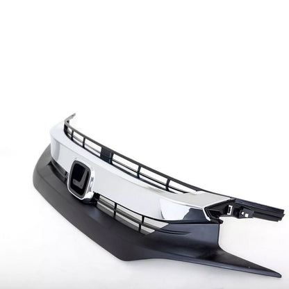 Front Bumper Grille Grill W/Chrome Eyelid Molding For 2016-18 Honda Civic Sedan