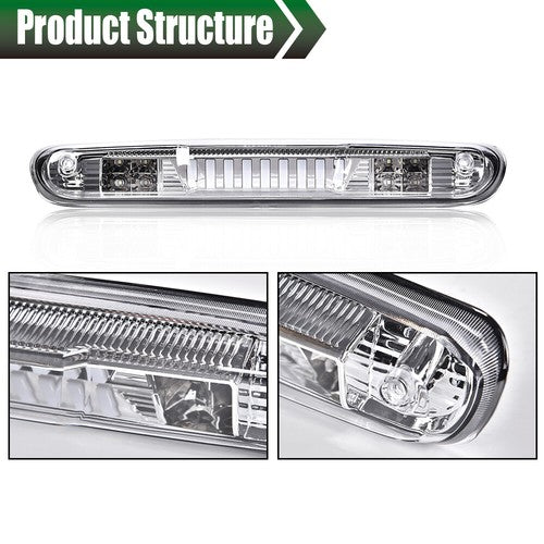 Solid Spare Fit For 07-14 Silverado/Sierra LED Third Brake Tail Light Cargo Lamp Chrome
