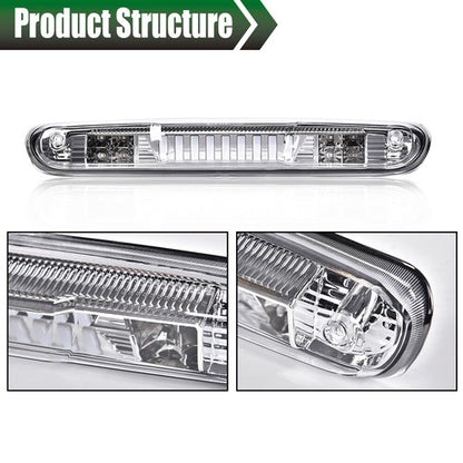Solid Spare Fit For 07-14 Silverado/Sierra LED Third Brake Tail Light Cargo Lamp Chrome