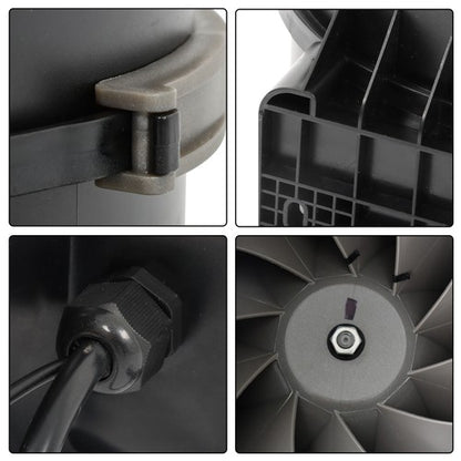 Solid Spare Inline Duct Fan Temperature & Humidity Controller EC-motor Plastic ABS 8" 807CFM
