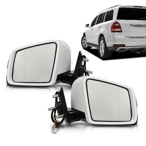 Solid Spare 2Pc White Side Door Mirror Fit For Mercedes Benz M GL Class ML63 ML350 2005-2011