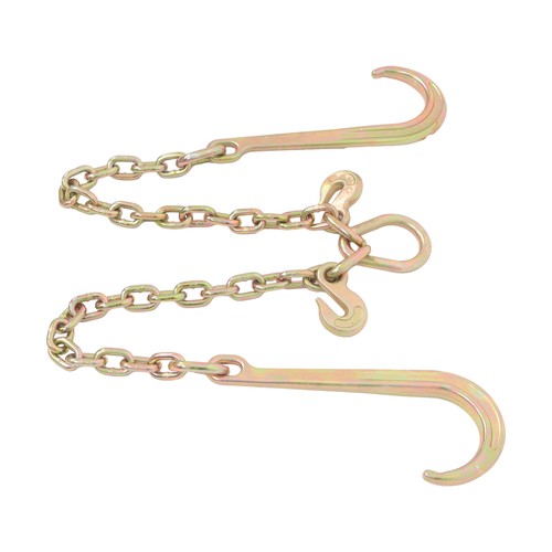 Solid Spare Working Load 7100lbs Double Limb Hook Chain 3/8in*2ft G80 Chain 15IN J Hooks