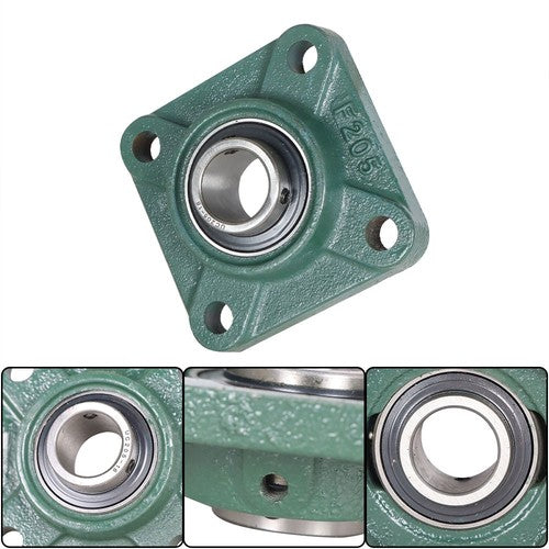 Solid Spare 2 PCS Solid Base Pillow Block Flange Mounted Bearing 1" Bore 4 Bolt UCF205-16