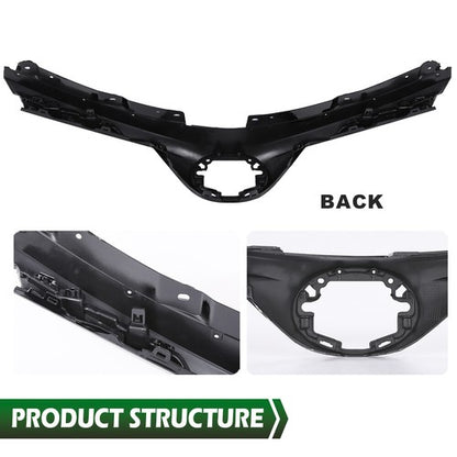 Solid Spare Fit For 2016-2018 Toyota RAV4 Front Bumper Upper Hood Grille w/ Chrome Trim