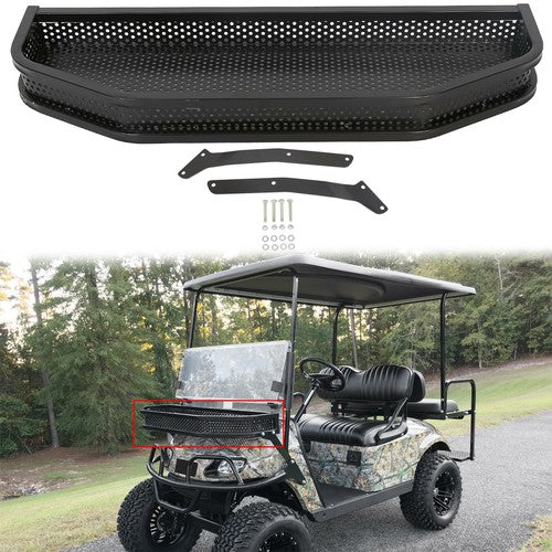 Solid Spare Heavy Duty Front Clay / Cargo Basket For EZGO TXT Golf Cart w/ Mounting Brackets