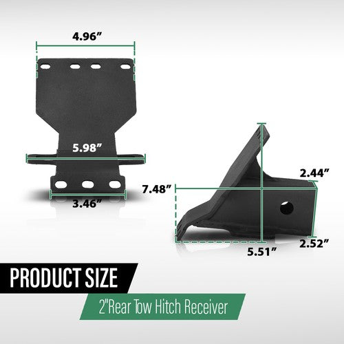 Solid Spare Fit For 2016-2024 Yamaha YXZ 1000R 2" Rear Tow Hitch Receiver