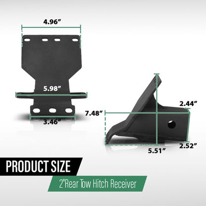 Solid Spare Fit For 2016-2024 Yamaha YXZ 1000R 2" Rear Tow Hitch Receiver