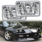 2PCS 4x6'' inch LED Headlights Chrome Bright For 1982-1992 Chevrolet Camaro
