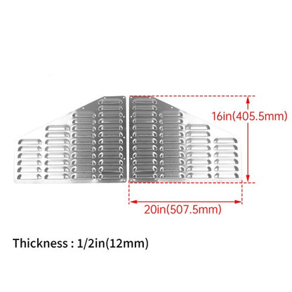 Solid Spare 2Pcs Silver Hood Louver Alum Vent Panels Kit For Jeep XJ Cherokee 1984-2001