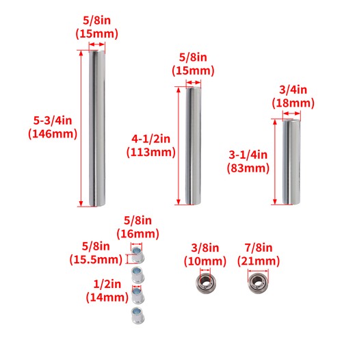 Solid Spare For Honda Rincon 650 680 2003-22 Front Rear A Arm Bushings Shaft Kit Galvanized