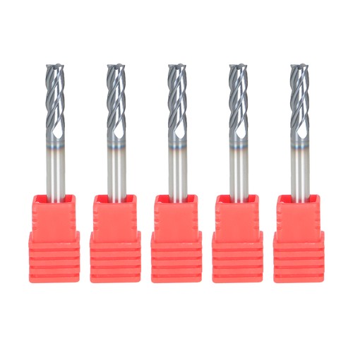 Solid Spare 5 Pcs 3/16" 4 Flute Regular Carbide End Mill 2" Overall Length 5/8" LOC
